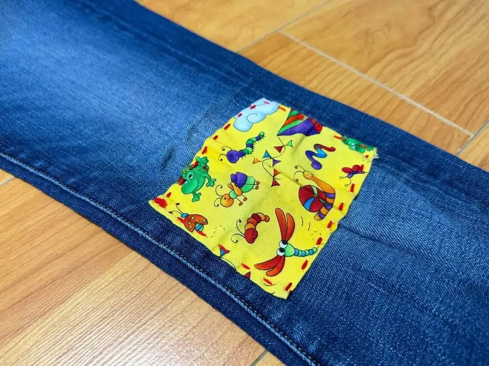 Lucky Brand Brook Skinny Jeans with Hand-Sewn Patterned Patches